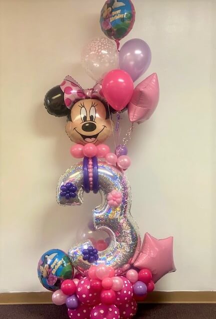Bouquet de 05 Ballons Minnie Mouse Rose