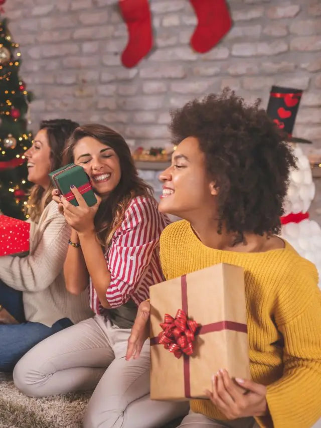people playing Christmas party game