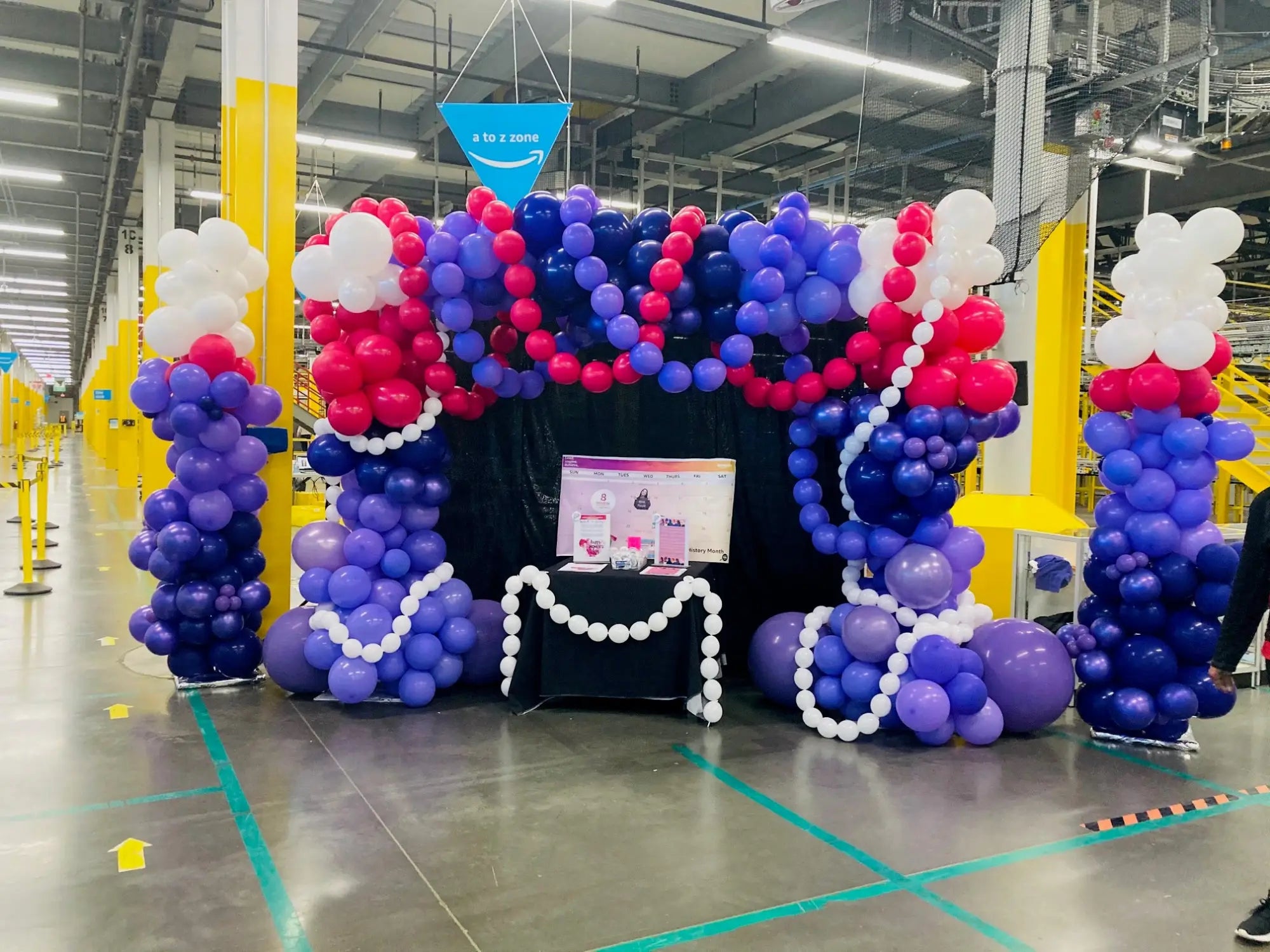 national women's Day Balloon arch and columns
