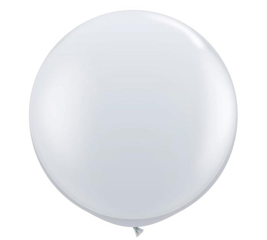large 3-foot Round Silver Latex Balloon