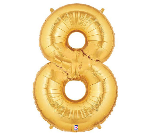 Number 8 gold Balloon