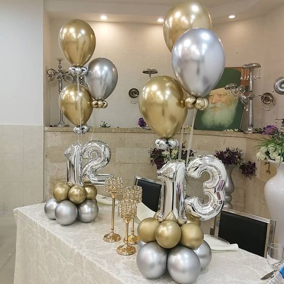 Chrome Centerpiece with numbers set
