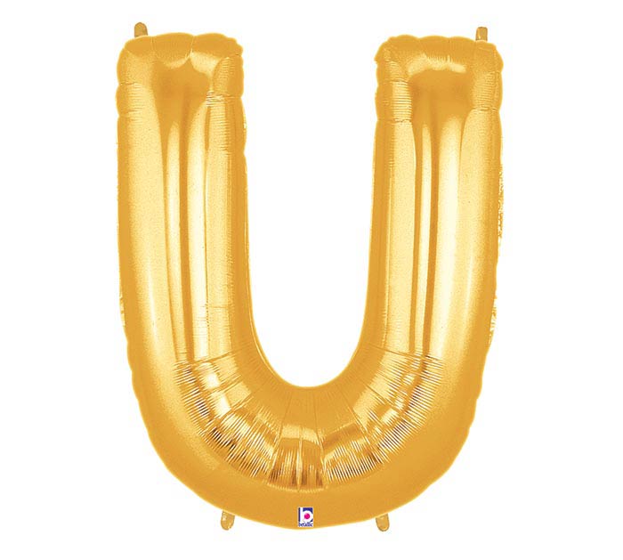 letter u gold balloon