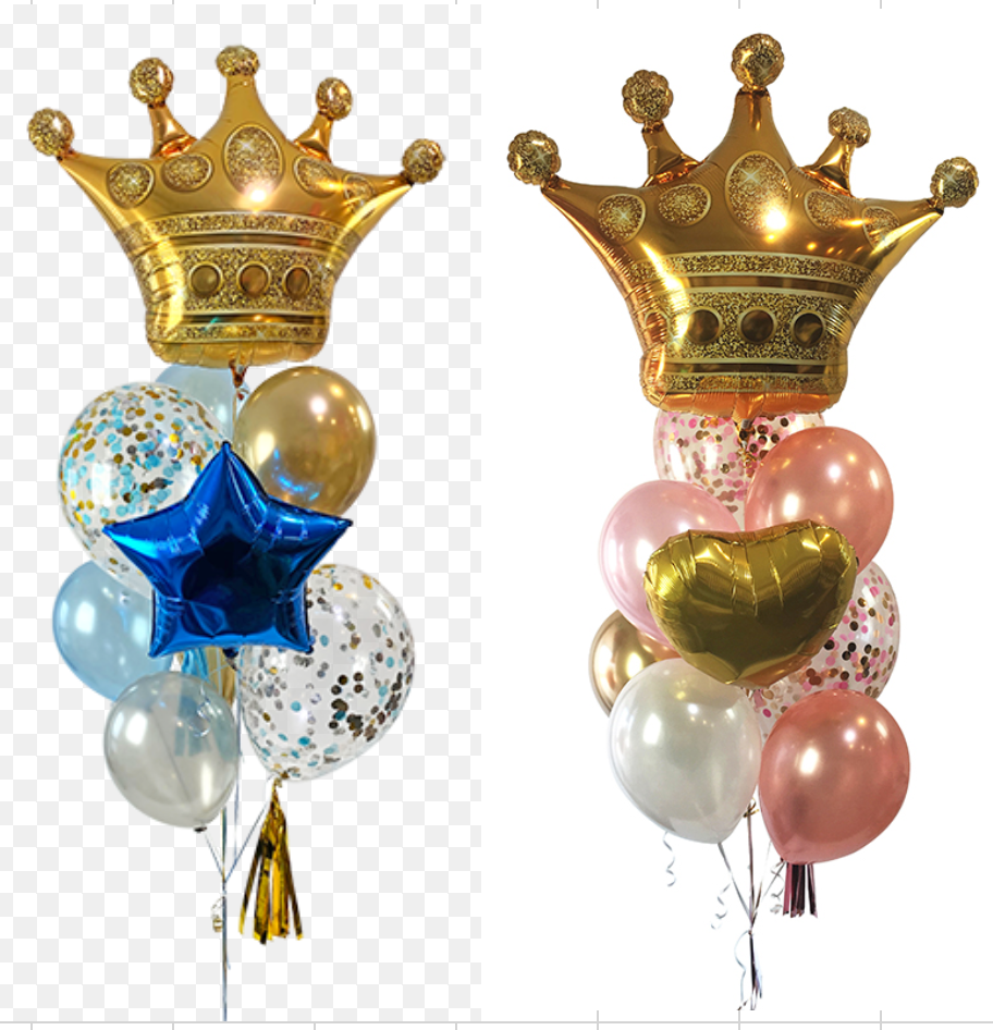 King -Prince Balloon Bouquet with Crown