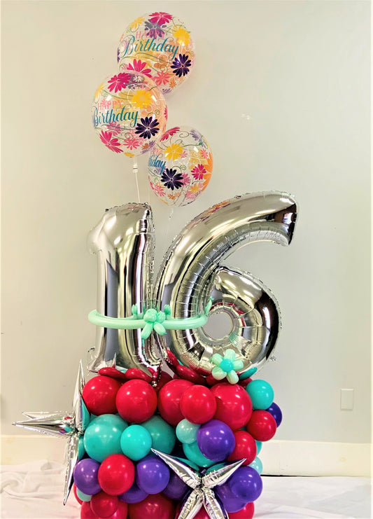 Organic Balloon Birthday Marquee Bouquet