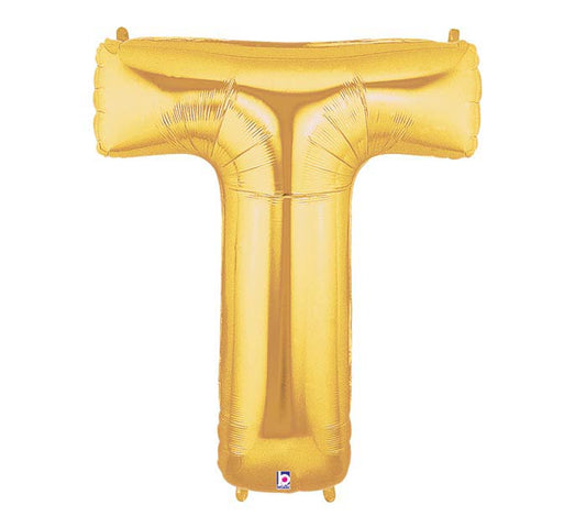 Letter T gold balloon