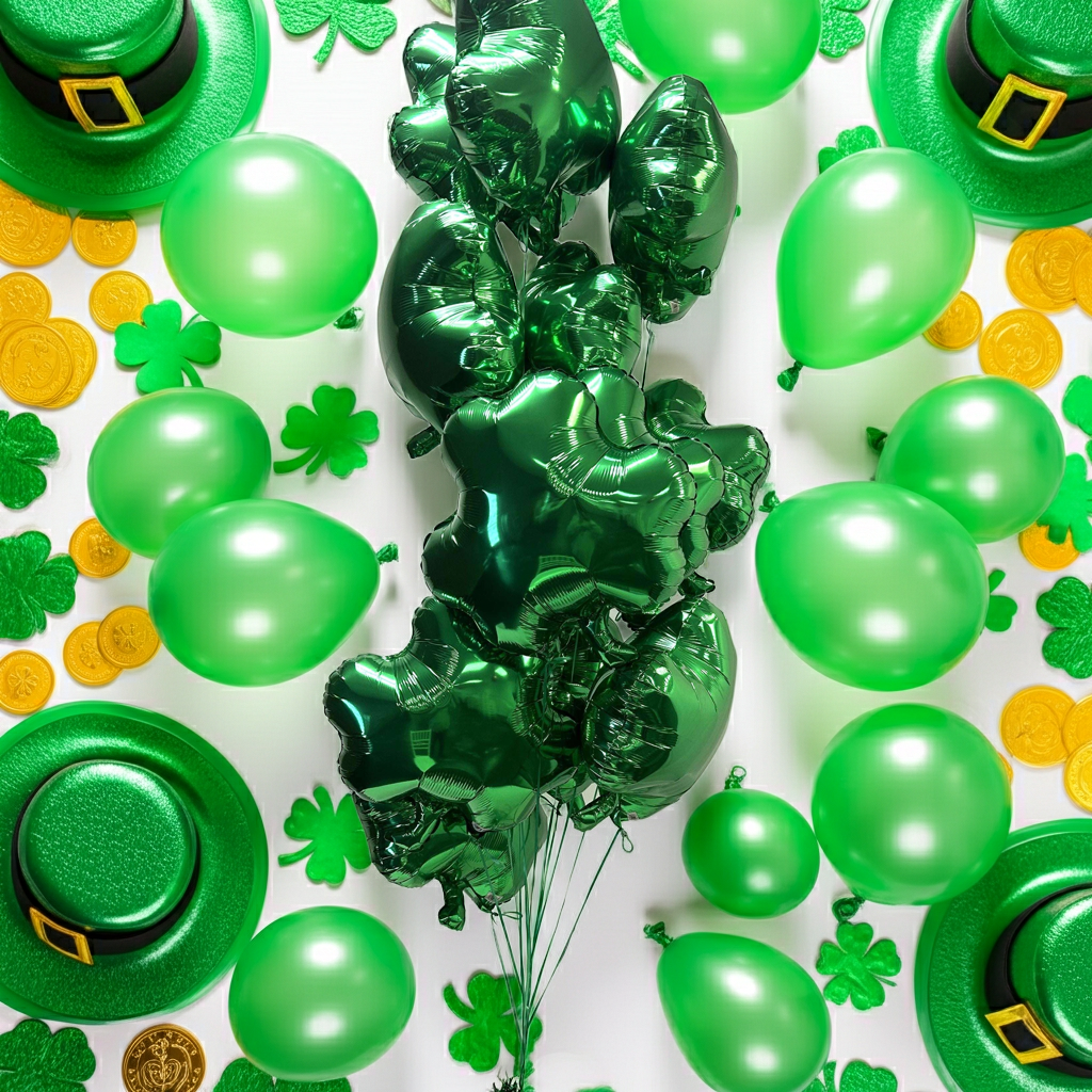 12 Bulk St. Patrick's Day Shamrock Foil Balloons