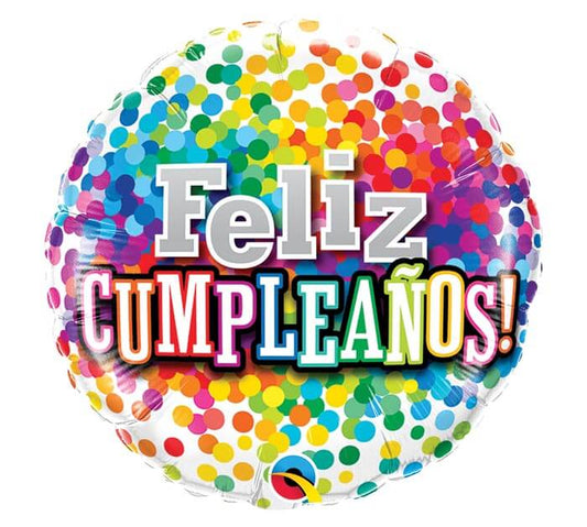 feliz compleano foil balloon