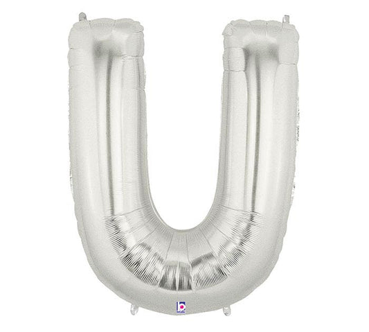 Letter u balloon silver