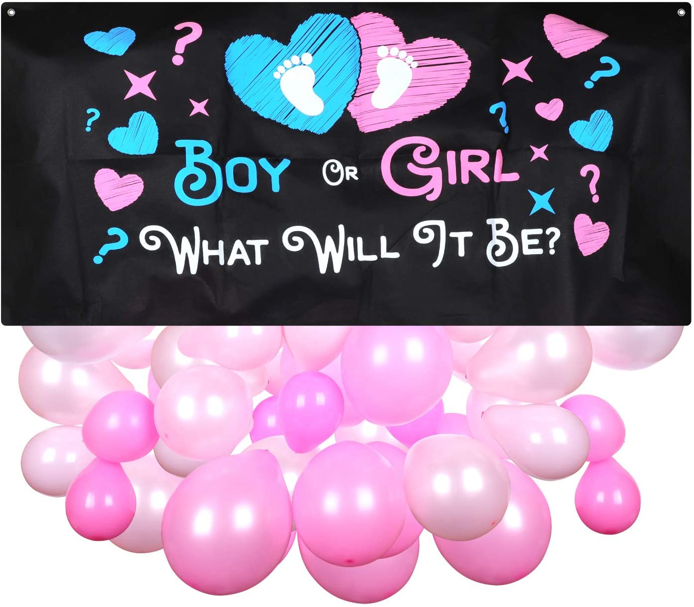 BABY GENDER REVEAL BALLOON DROP What Will It Be Boy or Girl?,