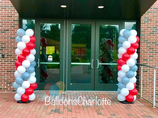Classic Balloon Columns Topless red white and blue