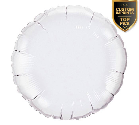 Round foil white balloon