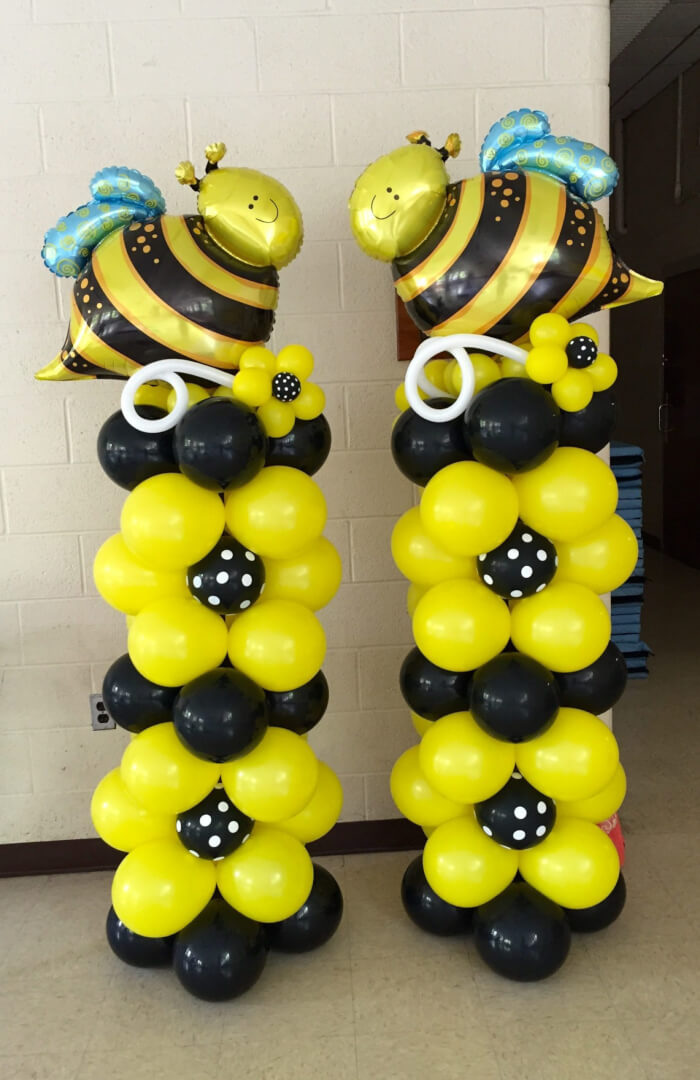 bumble bee flower balloon column