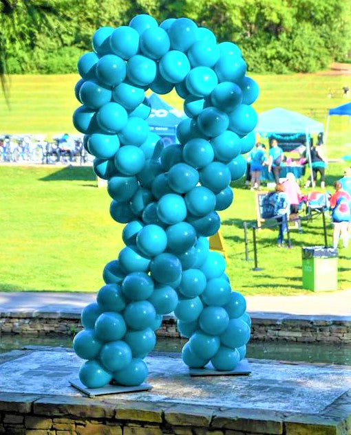 cancer awareness ribbon balloon sculptures teal