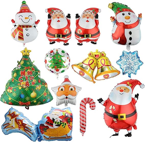 Christmas Mylar Super shaped Balloon Assortment