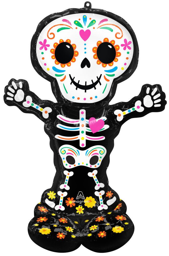 Day of the dead  Standing Sugar Skull Balloon
