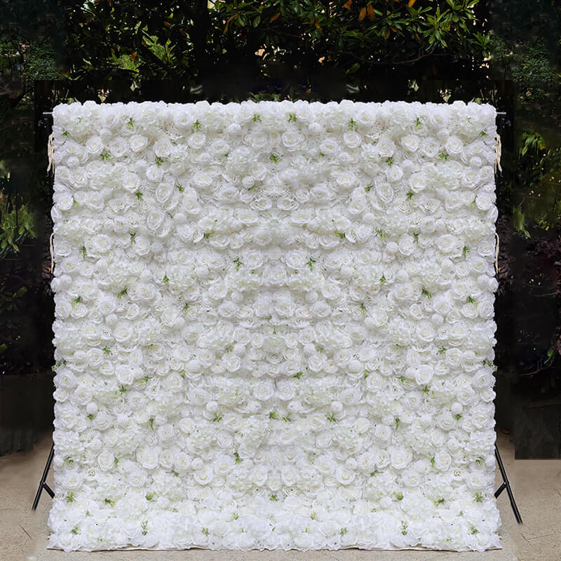 Flower Wall Backdrop Artificial White