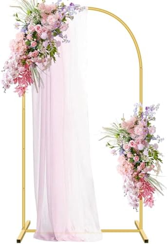 Half Arch Backdrop Frame with Flower Bouquet Accents