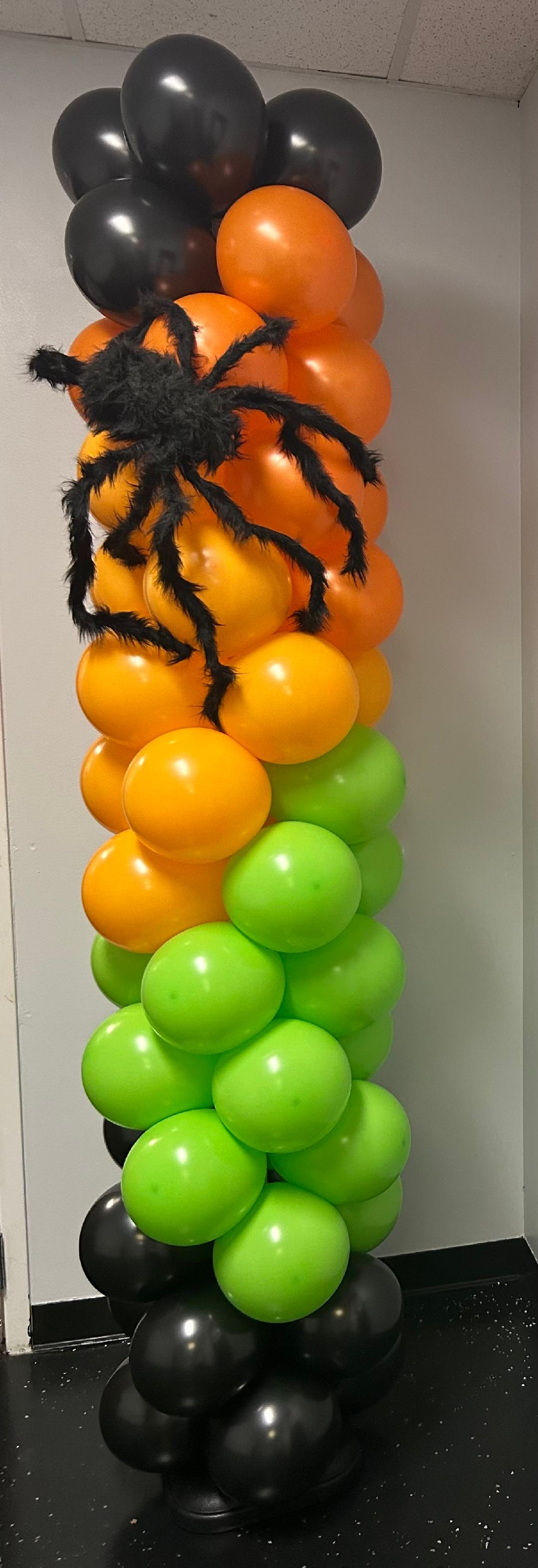 Halloween Column with Crawling Spider