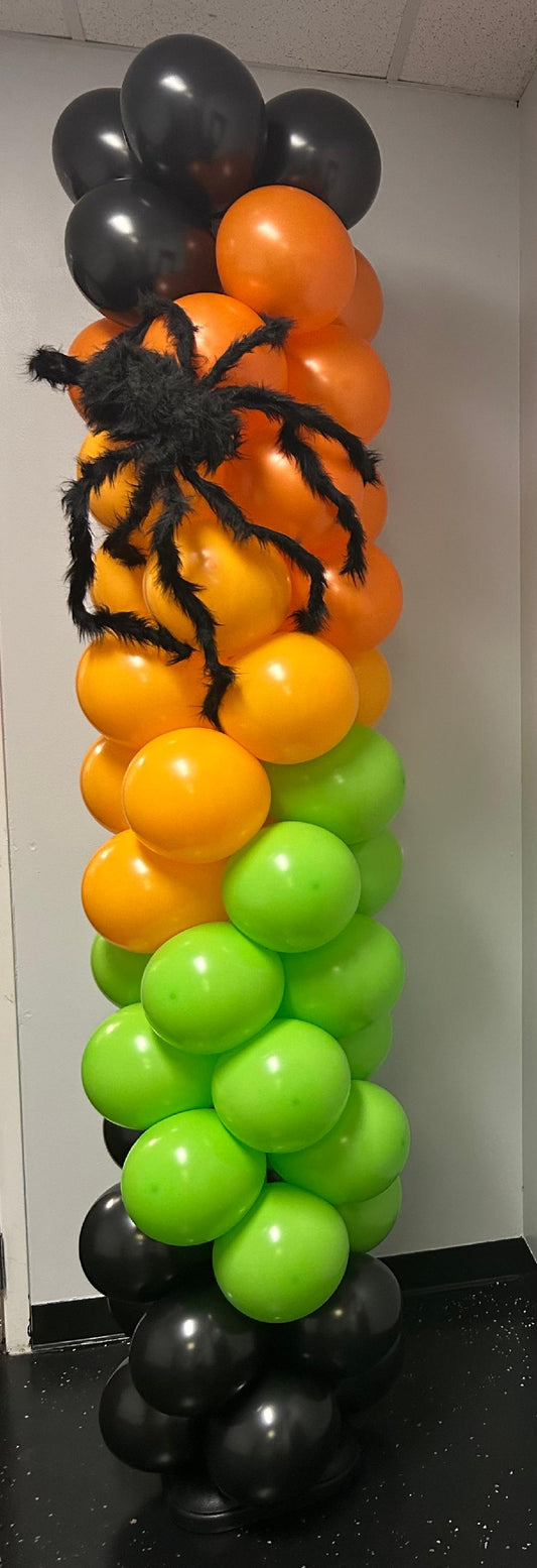 Halloween Column with Crawling Spider