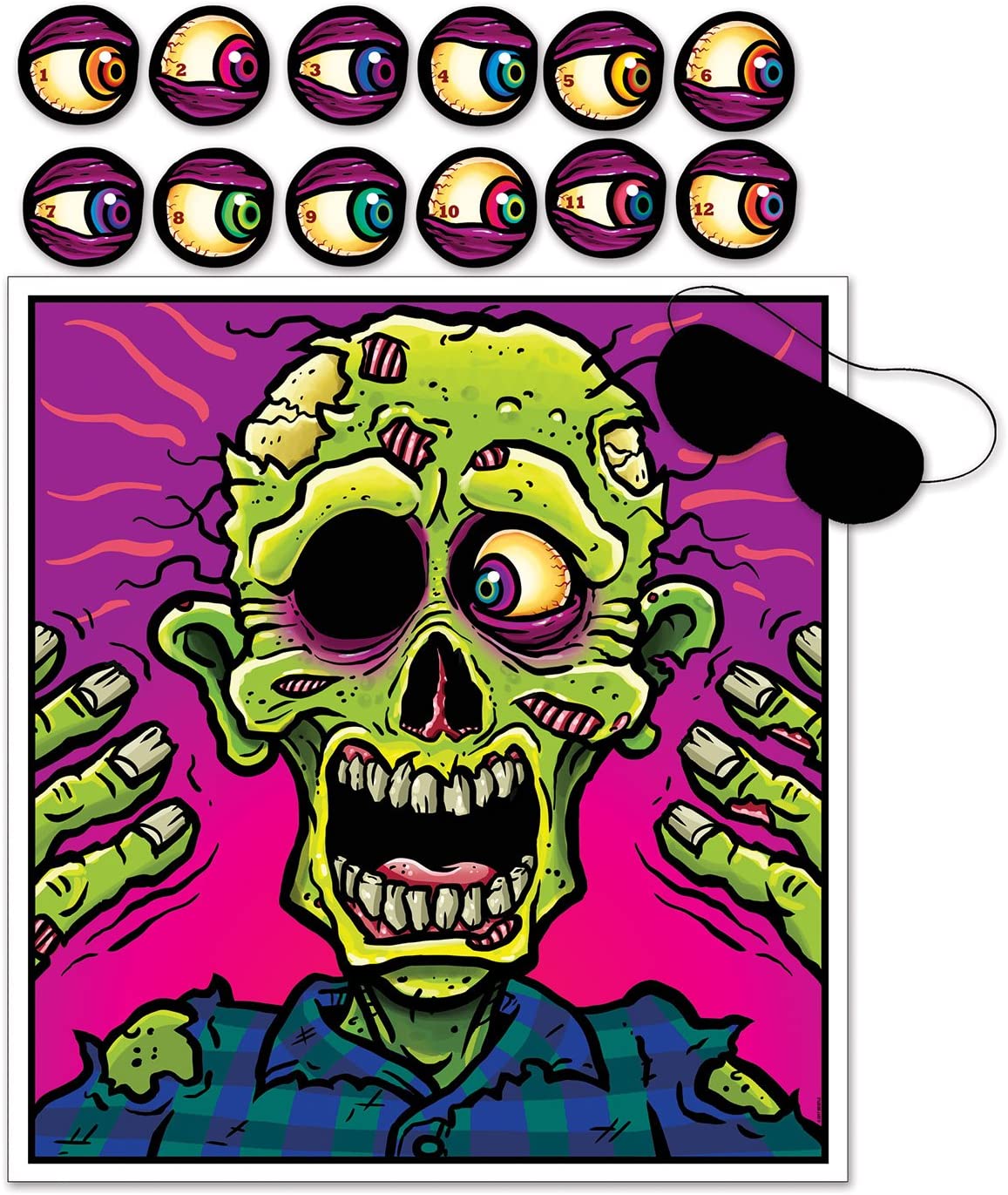 Halloween Pin the Eyeball on the Zombie Game