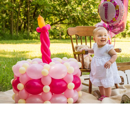 Happy First Birthday Cake with Candle