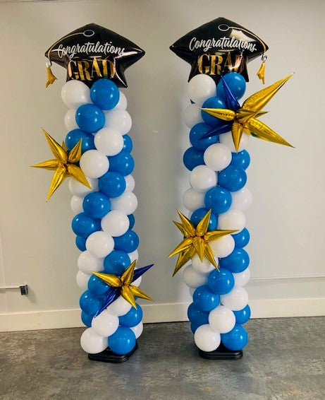 Hats Off Graduation Columns Starburst– Balloon & Party Charlotte