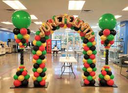 junteenth balloon arch and balloon columns