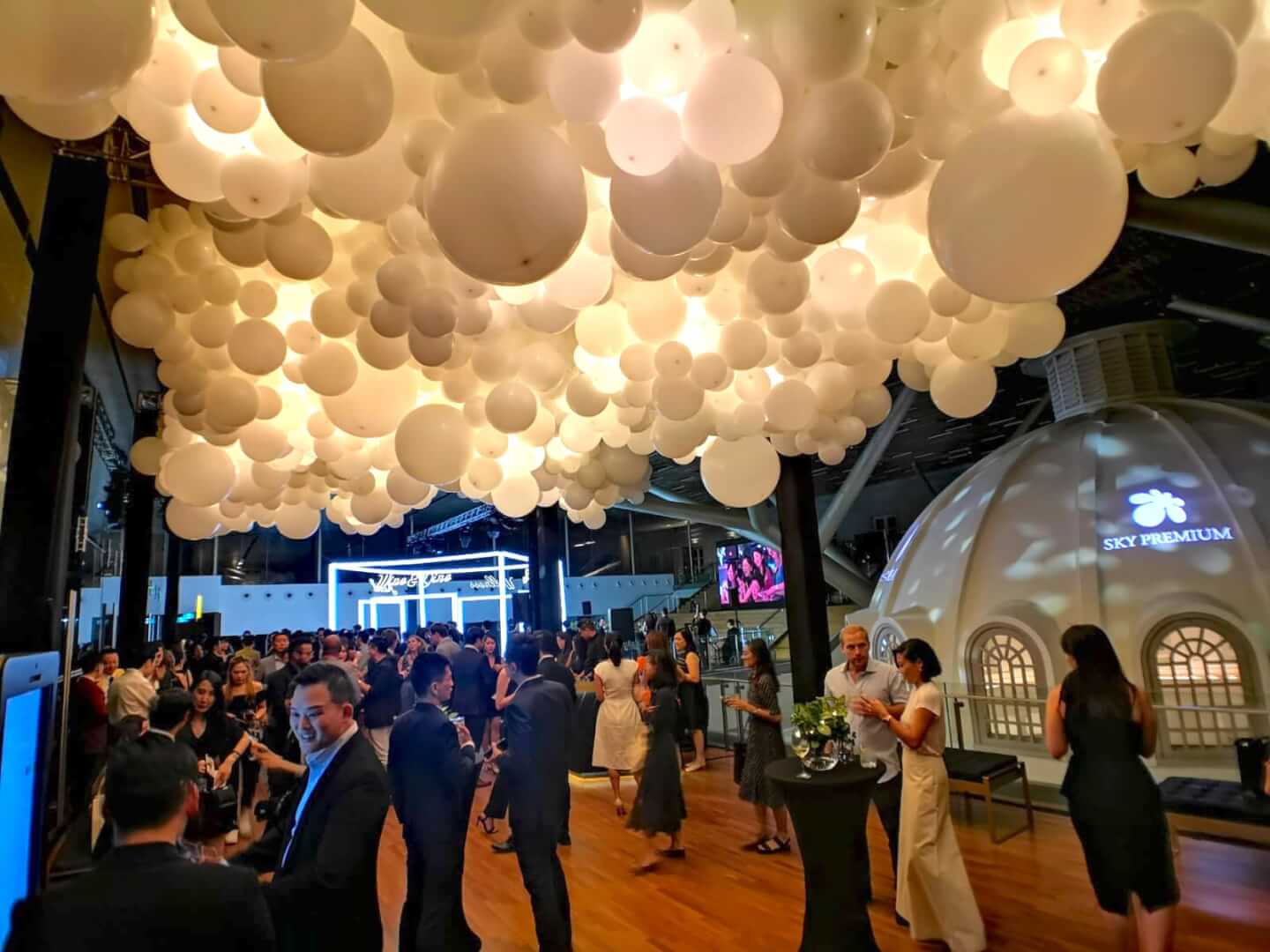 lighted balloon cloud