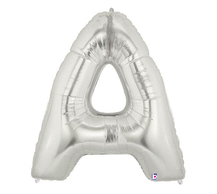 letter a balloon silver