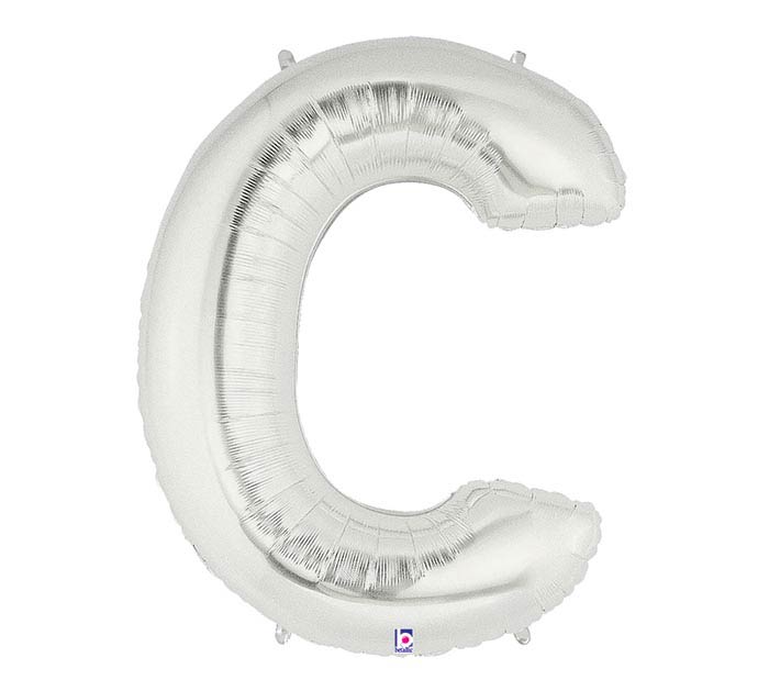 Letter C Silver Balloon