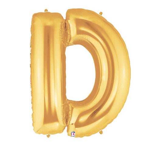 Letter D foil balloon gold