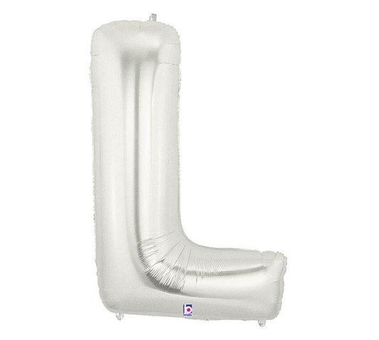 letter l balloon silver
