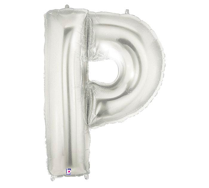 letter p balloon silver