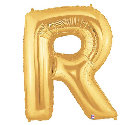 Letter r gold balloon