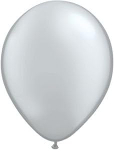 silver latex party balloon
