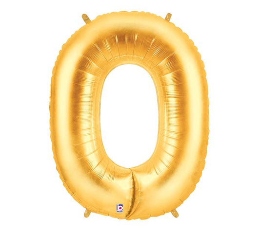 gold number 0 balloon