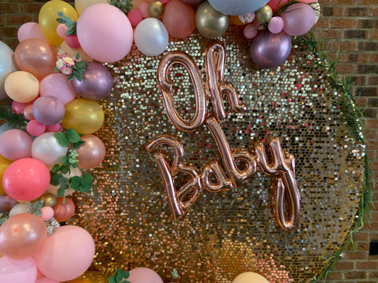 oh baby circle backdrop