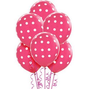 red latex party balloons with white dots