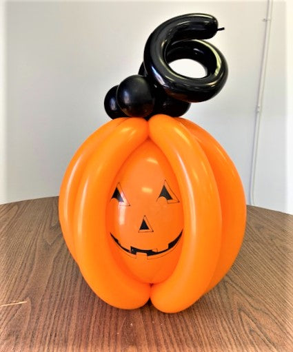 Halloween Pumpkin Face balloon  Centerpiece orange with black stem balloon