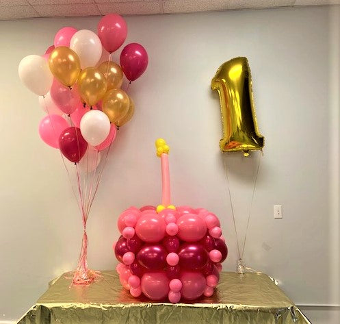 Happy First Birthday Cake Party Balloon Package