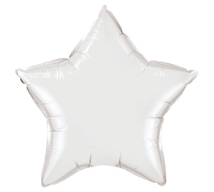 Mylar Stars White Balloon – Balloonscharlotte