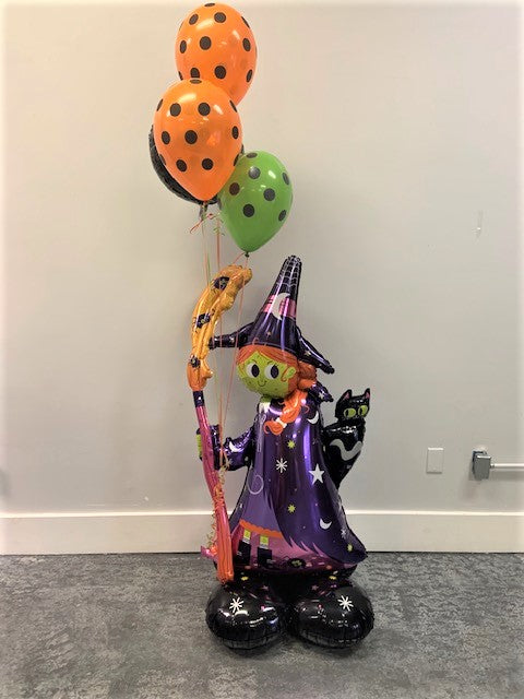 Halloween Little  Witch with Broom Air Bouquet