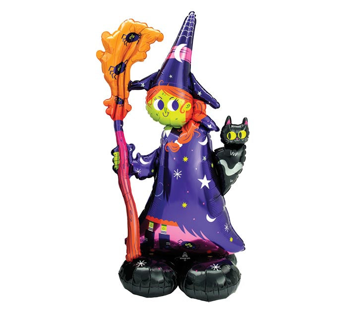Halloween Little  Witch with Broom Air Bouquet