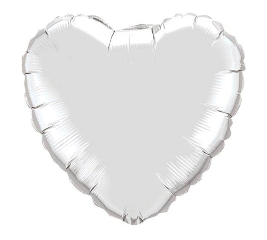 silver heart foil balloon