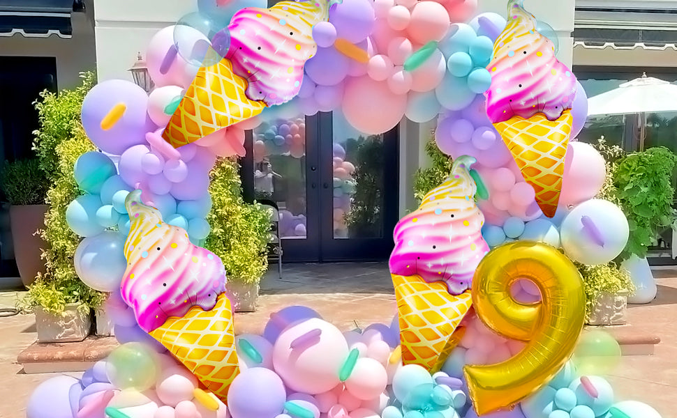 Ice Cream Birthday Circle Organic Arch