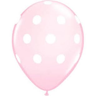 Printed Latex Polka Dot Balloons-Pink
