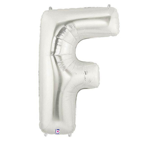 letter f silver foil balloon