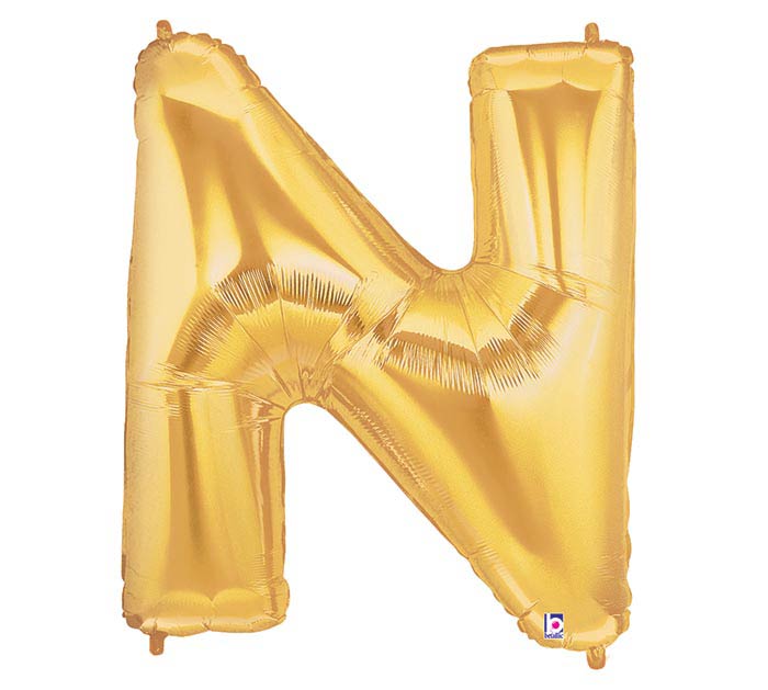 Letter N Gold Balloon