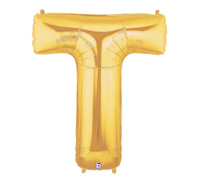 Letter T gold balloon